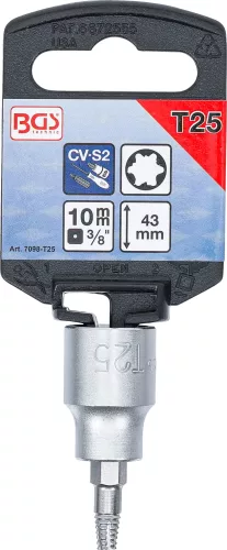 BGS technic Sérült csavarkiszedő bitfej, 3/8", Torx T25 (BGS 7098-T25)