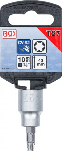 BGS technic Sérült csavarkiszedő bitfej, 3/8", Torx T27 (BGS 7098-T27)
