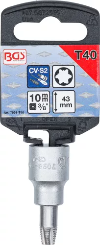 BGS technic Sérült csavarkiszedő bitfej, 3/8", Torx T40 (BGS 7098-T40)