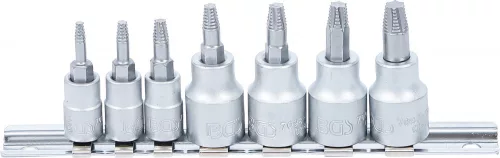 BGS technic Sérült csavarkiszedő készlet, 1/4" / 3/8", Torx, T10-T40, 7 darabos (BGS 7098)