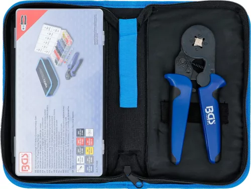 BGS technic Krimpelőfogó érvéghüvelyekhez 0,25-10 mm², érvéghüvely készlettel 0,5-10 mm² (BGS 71000)