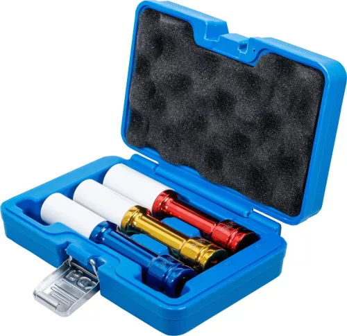 BGS technic Extra hosszú gépi kerékcsavar dugókulcs készlet alufelnihez, 1/2”, 17–21 mm, 150 mm, 3 részes (BGS 7100)