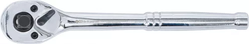 BGS DIY Racsnis kulcs | Tömör acél | finomfogazású | 3-az-1-ben | 6,3 mm (1/4") / 10 mm (3/8") / 12,5 mm (1/2") (71015)