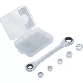   BGS DIY Racsnis csillagkulcs adapterkészlettel, 8–19 mm, 72 fogas, 6 részes (BGS 71016)