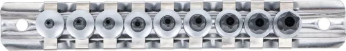 BGS technic Behajtófej-készlet | 6,3 mm (1/4") | TS-profil (Torx Plus) furattal | 9 darabos (71020)