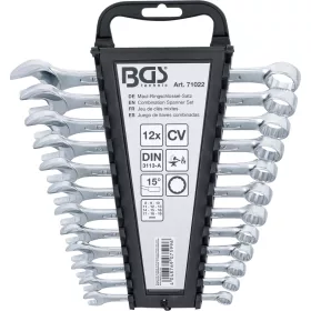   BGS technic Csillag-villáskulcs készlet, 8–19 mm, 12 részes, fali tartóban (BGS 71022)