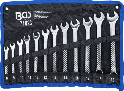 BGS technic Csillag-villáskulcs készlet, 8–19 mm, 12 részes, feltekerhető tartóban (BGS 71023)