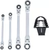 BGS technic Csuklós dupla racsnis E-Torx csillagkulcs készlet, E6–E24, 4 részes (BGS 71028)