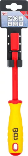 BGS technic VDE dugókulcsos csavarhúzó, hatszög, 7 mm, Pengehossz 125 mm (BGS 71087)