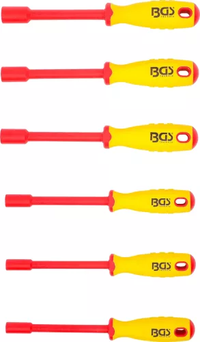BGS technic VDE szigetelt dugókulcs-csavarhúzó készlet, 5,5–12 mm, 6 részes (BGS 71095)