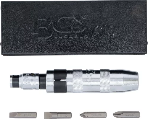 BGS technic Kézi ütvecsavarozó készlet PH és lapos bitekkel, 5 részes, fémkazettában (BGS 710)