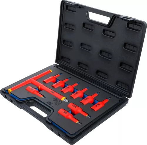 BGS technic VDE-behajtófej készlet | 12,5 mm (1/2") | T-profil (Torx) T20 - T55 | 10 darabos (BGS 7131)