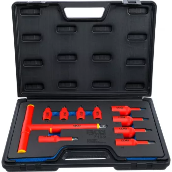   BGS technic VDE-behajtófej készlet | 10 mm (3/8") / 12,5 mm (1/2") | belső hat szögletű hajtás 4 - 10 mm | 10 darabos (BGS 7132)