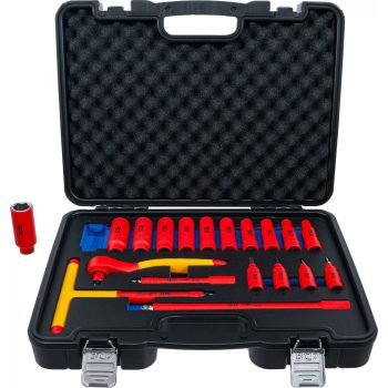   BGS technic VDE dugókulcs és behajtófej-készlet | 10 mm (3/8") | 19 darabos (7137)