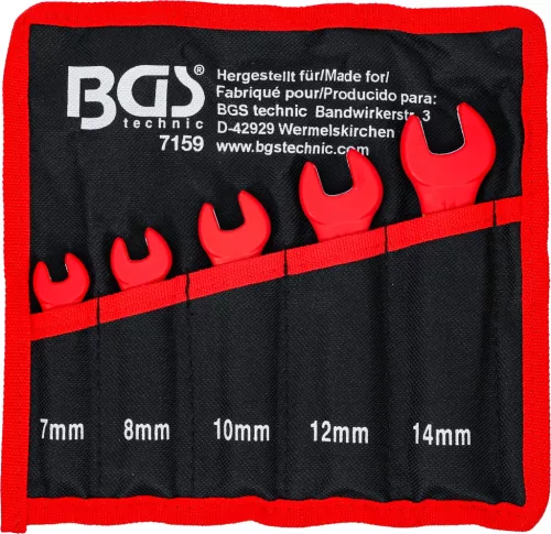 BGS technic VDE szigetelt villáskulcs készlet, 7–14 mm, 5 részes (BGS 7159)