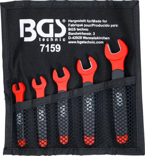 BGS technic VDE szigetelt villáskulcs készlet, 7–14 mm, 5 részes (BGS 7159)