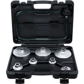   BGS technic Olajszűrőkulcs készlet leeresztő tömlővel, VAG, BMW, Citroën, Peugeot, Ford, Mercedes-Benz, Opel, Volvo, 8 darabos (BGS 72054)