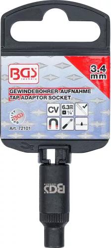 BGS technic Menetfúró-befogó dugókulcsbetéthez | 6,3 mm (1/4") | 3,4 mm (72101)