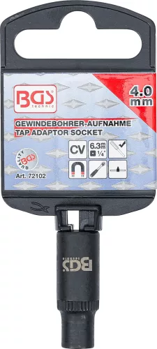 BGS technic Menetfúró-befogó dugókulcsbetéthez | 6,3 mm (1/4") | 4,0 mm (72102)