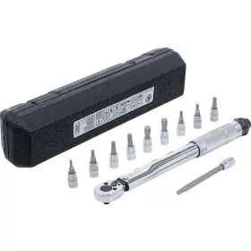   BGS Nyomatékkulcs készlet, 1/4”, 2–24 Nm, HEX és TORX bitekkel, 11 részes (72118)