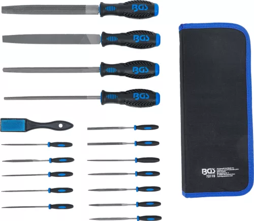 BGS technic Műhelyreszelő és tűreszelő készlet fémmegmunkáláshoz, 17 részes, 150 és 320 mm (72119)