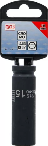 BGS technic 1/2" Levegős hosszított dugókulcs, 15 mm (BGS 7215)