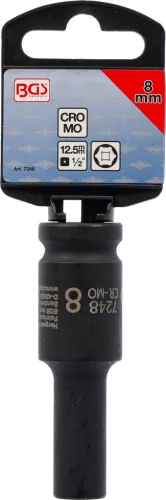 BGS technic 1/2" Levegős hosszított dugókulcs, 8 mm (BGS 7248)