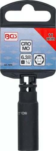 BGS technic Levegős dugókulcs hatszögletű, mély | 6,3 mm (1/4") | 11 mm (7270)