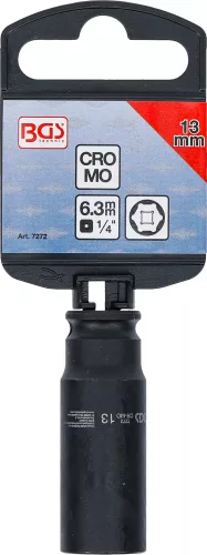 BGS technic Levegős dugókulcs hatszögletű, mély | 6,3 mm (1/4") | 13 mm (7272)