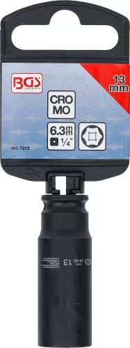 BGS technic Levegős dugókulcs hatszögletű, mély | 6,3 mm (1/4") | 13 mm (7272)