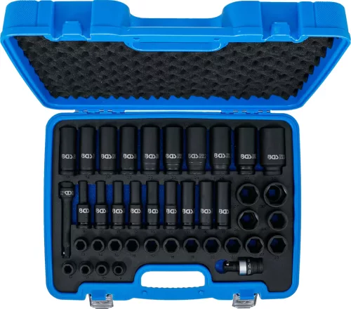 BGS technic Levegős dugókulcskészlet hatszögletű | 12,5 mm (1/2") | 9 - 30 mm | 40 darabos (7280)