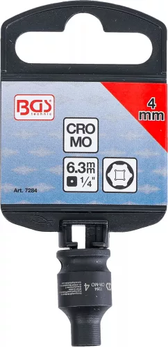 BGS technic Levegős dugókulcs hatszögletű | 6,3 mm (1/4") | 4 mm (7284)