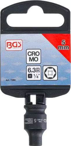 BGS technic Levegős dugókulcs hatszögletű | 6,3 mm (1/4") | 5 mm (7285)