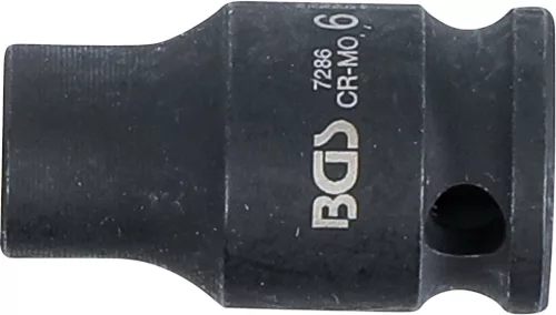 BGS technic Levegős dugókulcs hatszögletű | 6,3 mm (1/4") | 6 mm (7286)