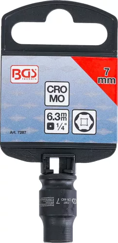 BGS technic Levegős dugókulcs hatszögletű | 6,3 mm (1/4") | 7 mm (7287)