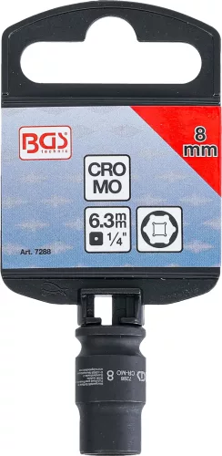 BGS technic Levegős dugókulcs hatszögletű | 6,3 mm (1/4") | 8 mm (7288)