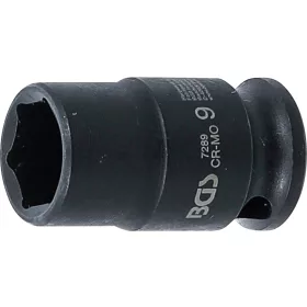   BGS technic Levegős dugókulcs hatszögletű | 6,3 mm (1/4") | 9 mm (7289)