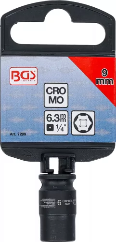 BGS technic Levegős dugókulcs hatszögletű | 6,3 mm (1/4") | 9 mm (7289)