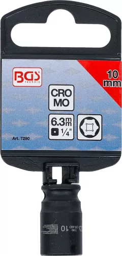 BGS technic Levegős dugókulcs hatszögletű | 6,3 mm (1/4") | 10 mm (7290)
