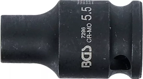 BGS technic Levegős dugókulcs hatszögletű | 6,3 mm (1/4") | 5,5 mm (7296)