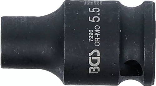 BGS technic Levegős dugókulcs hatszögletű | 6,3 mm (1/4") | 5,5 mm (7296)