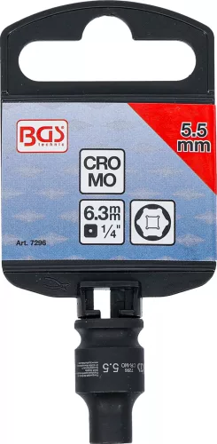 BGS technic Levegős dugókulcs hatszögletű | 6,3 mm (1/4") | 5,5 mm (7296)