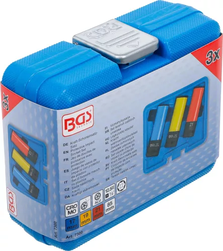 BGS technic 3 részes levegős dugókulcs készlet 1/2", 17 -19-21mm (BGS 7300)
