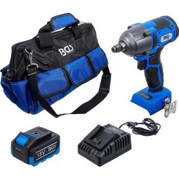   BGS technic Akkumulátoros ütvecsavarozó készlet | kefe nélküli | 400 Nm | 18 V | akkumulátorral és gyorstöltővel (7392)