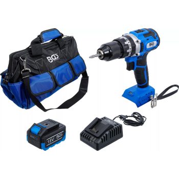   BGS technic Akkumulátoros ütvefúró-csavarbehajtó készlet | kefe nélküli | 65 Nm | 18 V | akkumulátorral és gyorstöltővel (7397)