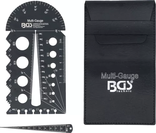 BGS technic Csavar- és menetsablon | metrikus | M3 - M20, 0,5 - 13,00 mm (74247)