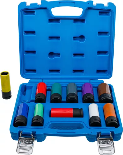 BGS technic Légkulcsfej készlet, 1/2", 15 - 27 mm méretű és speciális kerékcsavarokhoz, 11 darabos (74254)
