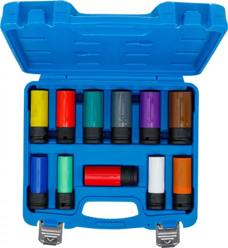 BGS technic Légkulcsfej készlet, 1/2", 15 - 27 mm méretű és speciális kerékcsavarokhoz, 11 darabos (74254)