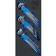BGS technic Műhelykocsi-betét 1/3, L-kulcs készlet, T-profil (Torx), T-profil (Torx) furattal, imbusz, 27 darabos (74259)