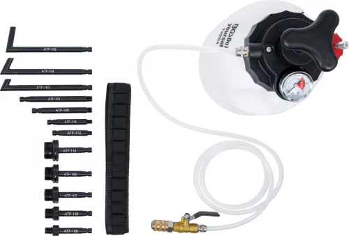 BGS DIY Hajtóműolaj-betöltő készülék kézi pumpával | 12 adapterrel | 3 l (74264)